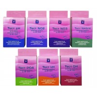 7 тестов: NO3 PO4 pH kH GH NO2 NH3. Тесты для воды Ptero со скидкой!