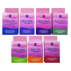 7 тестов: NO3 PO4 pH kH GH NO2 NH3. Тесты для воды Ptero со скидкой!